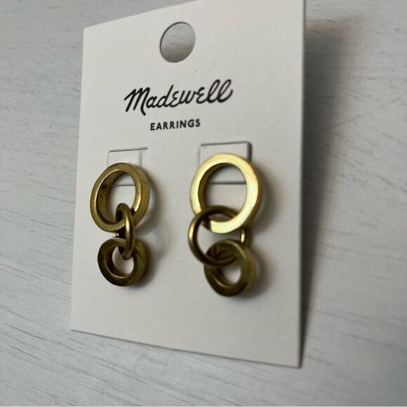 Madewell To The Market Link Earrings Brass Ringlet Boho NEW - Picture 7 of 7